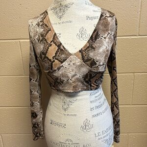 Snake print crop top